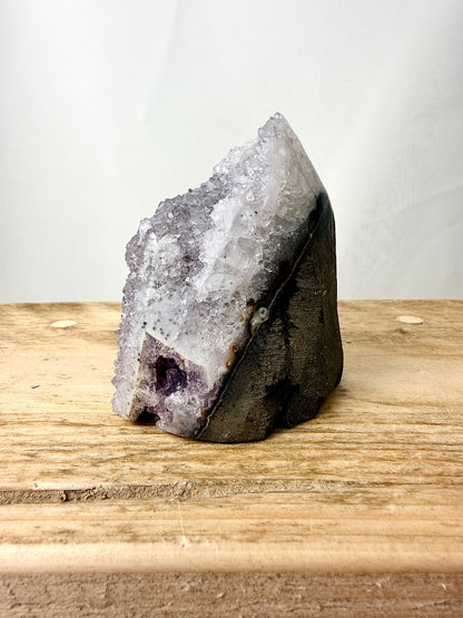 Part-Polished Amethyst Cut Base (#2) - 0.34kg - Brazil