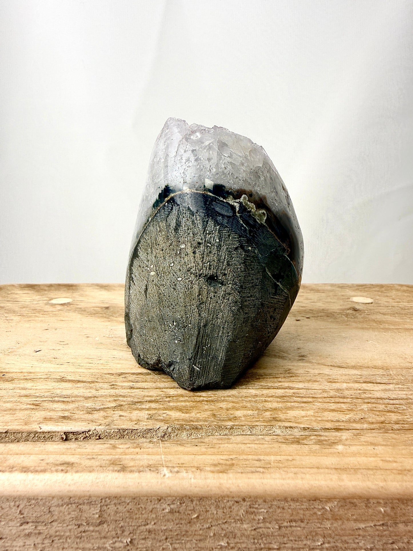 Part-Polished Amethyst Cut Base (#2) - 0.34kg - Brazil
