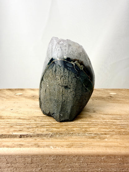 Part-Polished Amethyst Cut Base (#2) - 0.34kg - Brazil