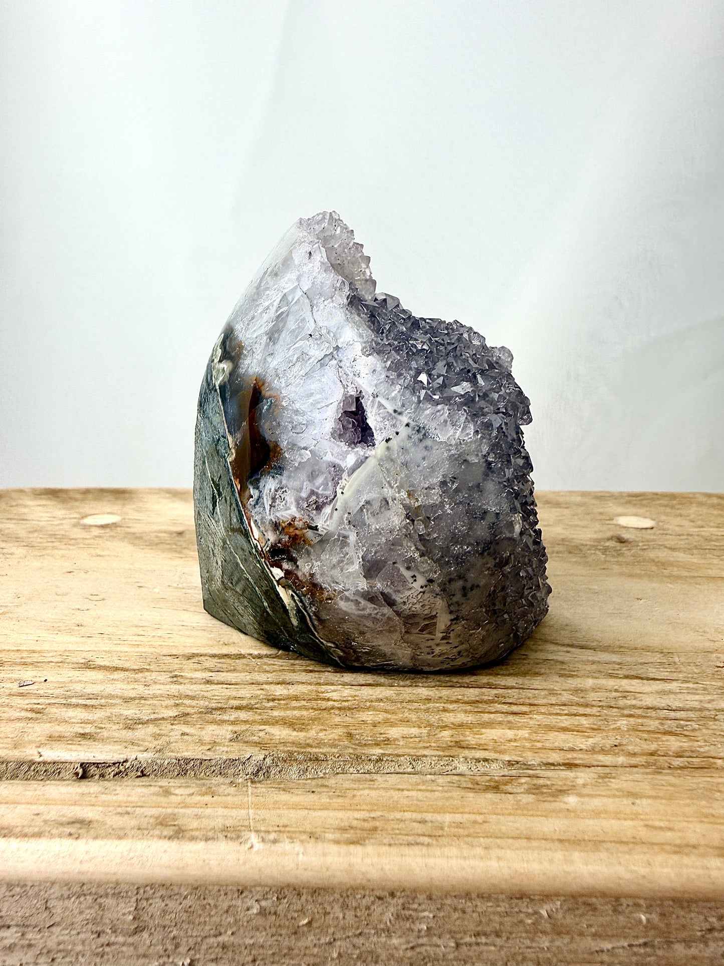 Part-Polished Amethyst Cut Base (#2) - 0.34kg - Brazil