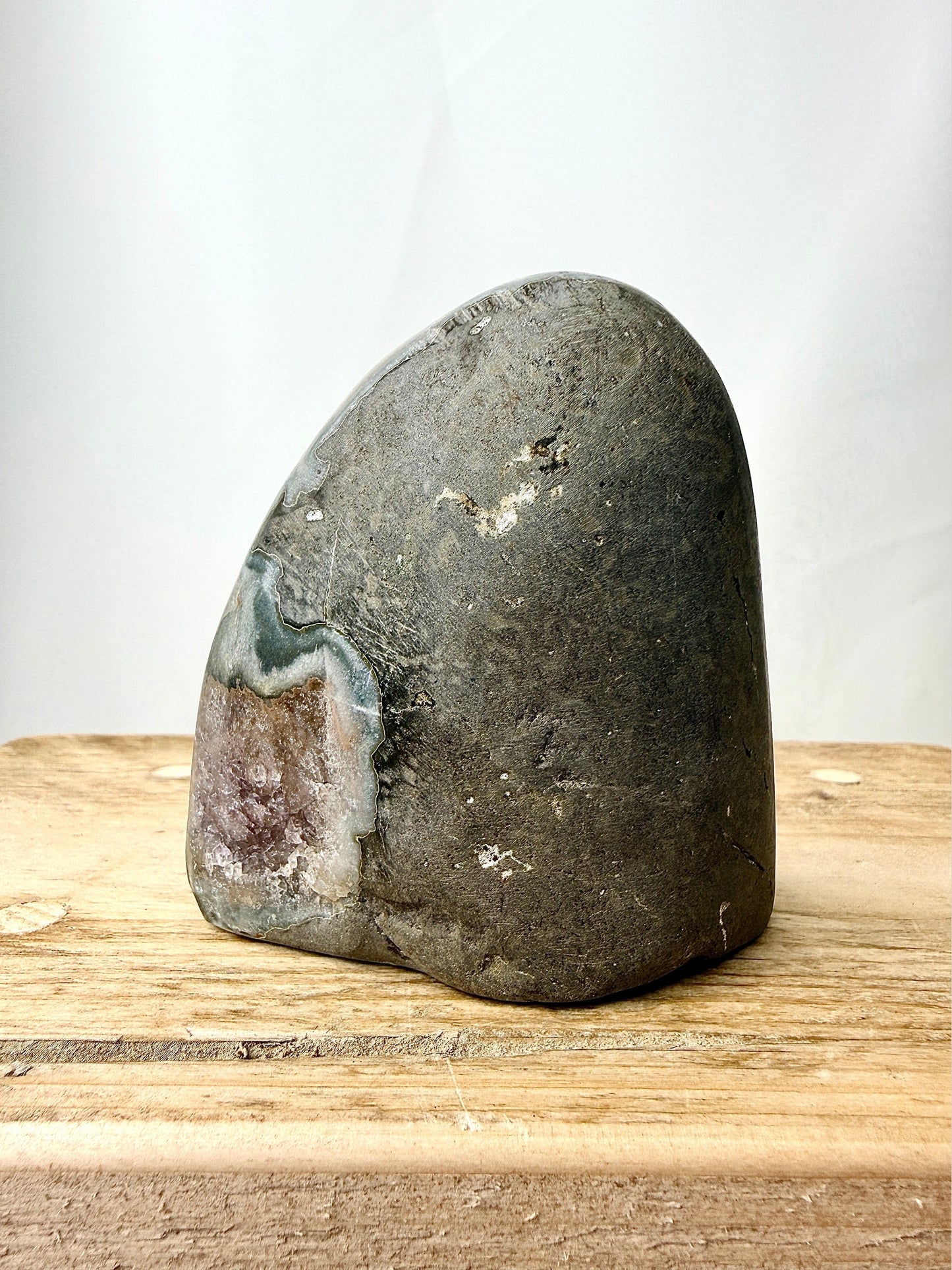 Part-Polished Amethyst Cut Base (#5) - 0.30kg - Brazil