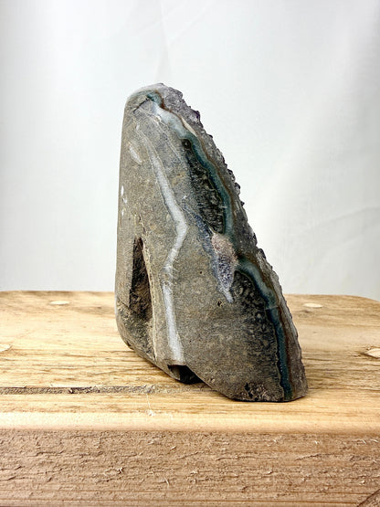 Part-Polished Amethyst Cut Base (#6) - 0.45kg - Brazil