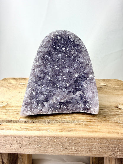 Part-Polished Amethyst Cut Base (#7) - 0.66kg - Brazil