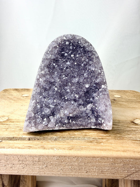Part-Polished Amethyst Cut Base (#7) - 0.66kg - Brazil