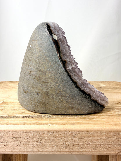 Part-Polished Amethyst Cut Base (#7) - 0.66kg - Brazil