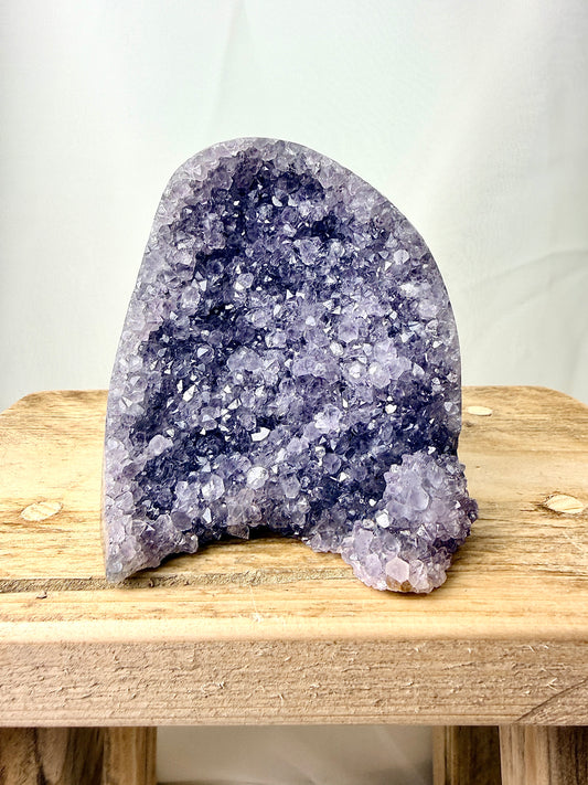 Part-Polished Amethyst Cut Base (#8) - 0.75kg - Brazil