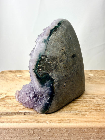 Part-Polished Amethyst Cut Base (#8) - 0.75kg - Brazil