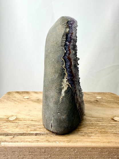 Part-Polished Amethyst Cut Base (#9) - 0.93kg - Brazil