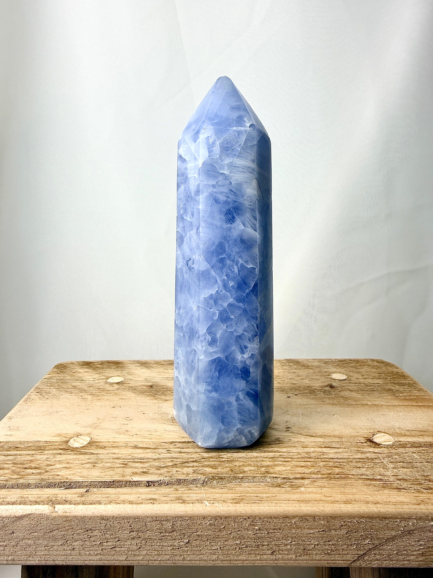 Blue Calcite Point (#1) - 0.54kg - Madagascar