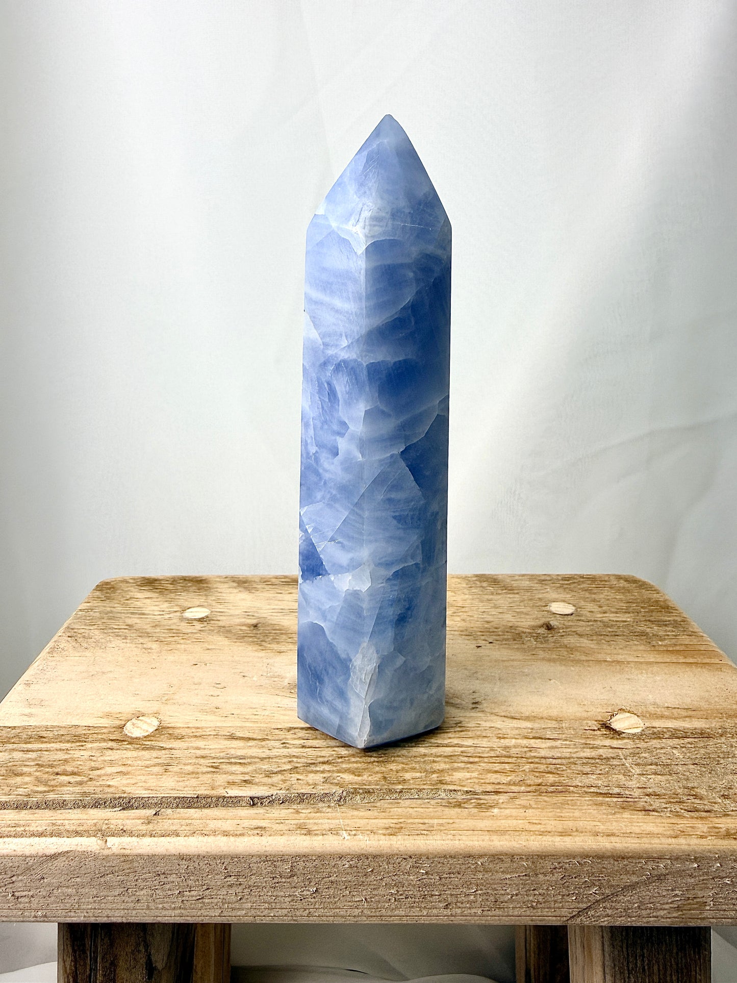 Blue Calcite Point (#1) - 0.54kg - Madagascar