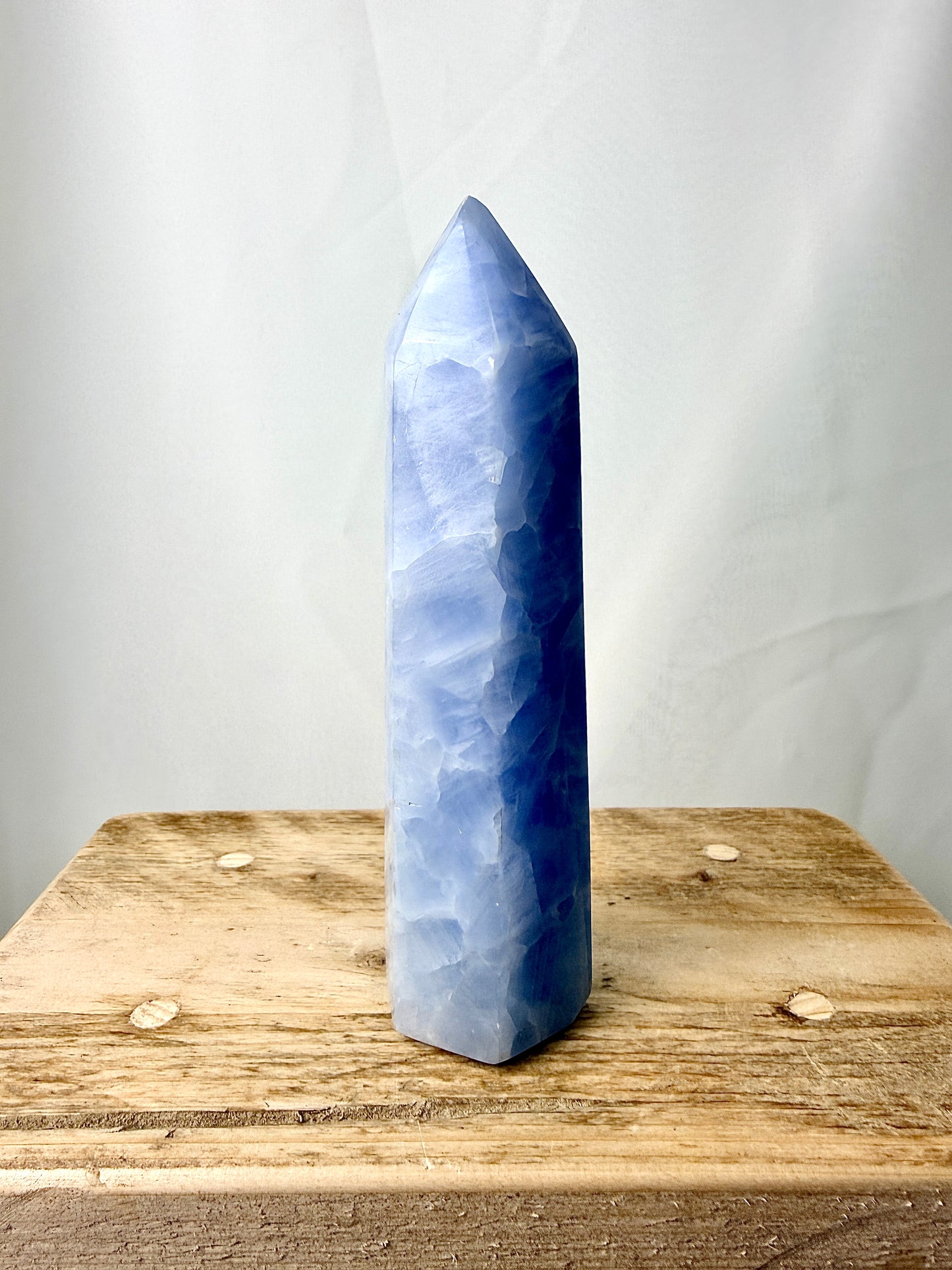 Blue Calcite Point (#1) - 0.54kg - Madagascar