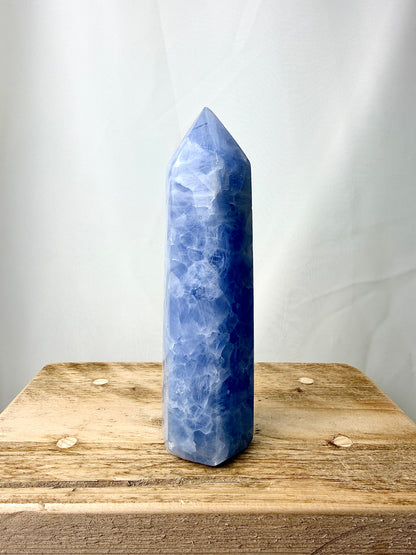 Blue Calcite Point (#1) - 0.54kg - Madagascar