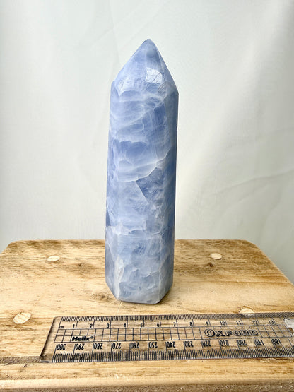 Blue Calcite Point (#1) - 0.54kg - Madagascar