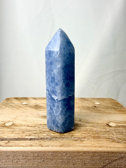 Blue Calcite Point (#2) - 0.34kg - Madagascar