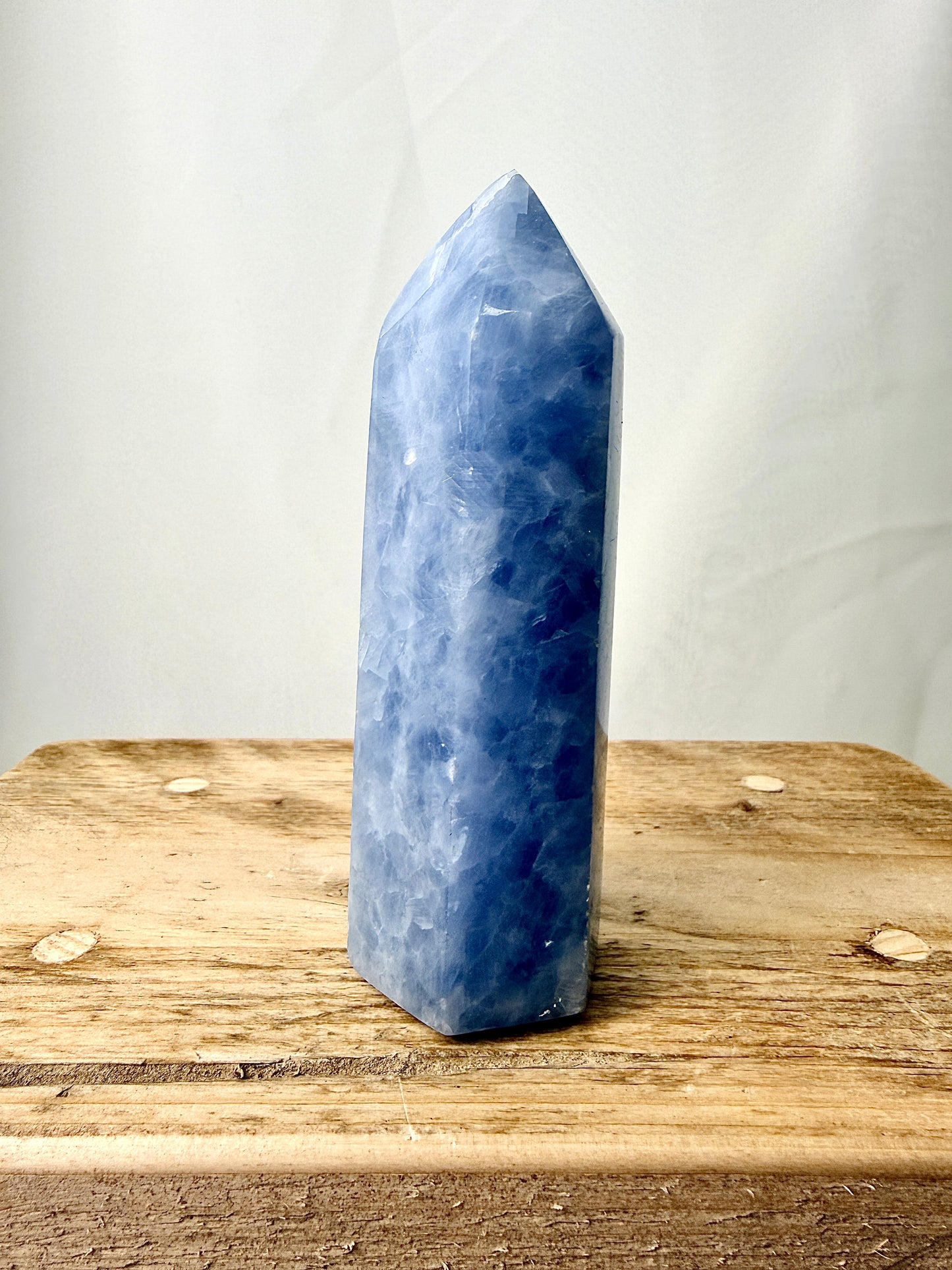 Blue Calcite Point (#2) - 0.34kg - Madagascar