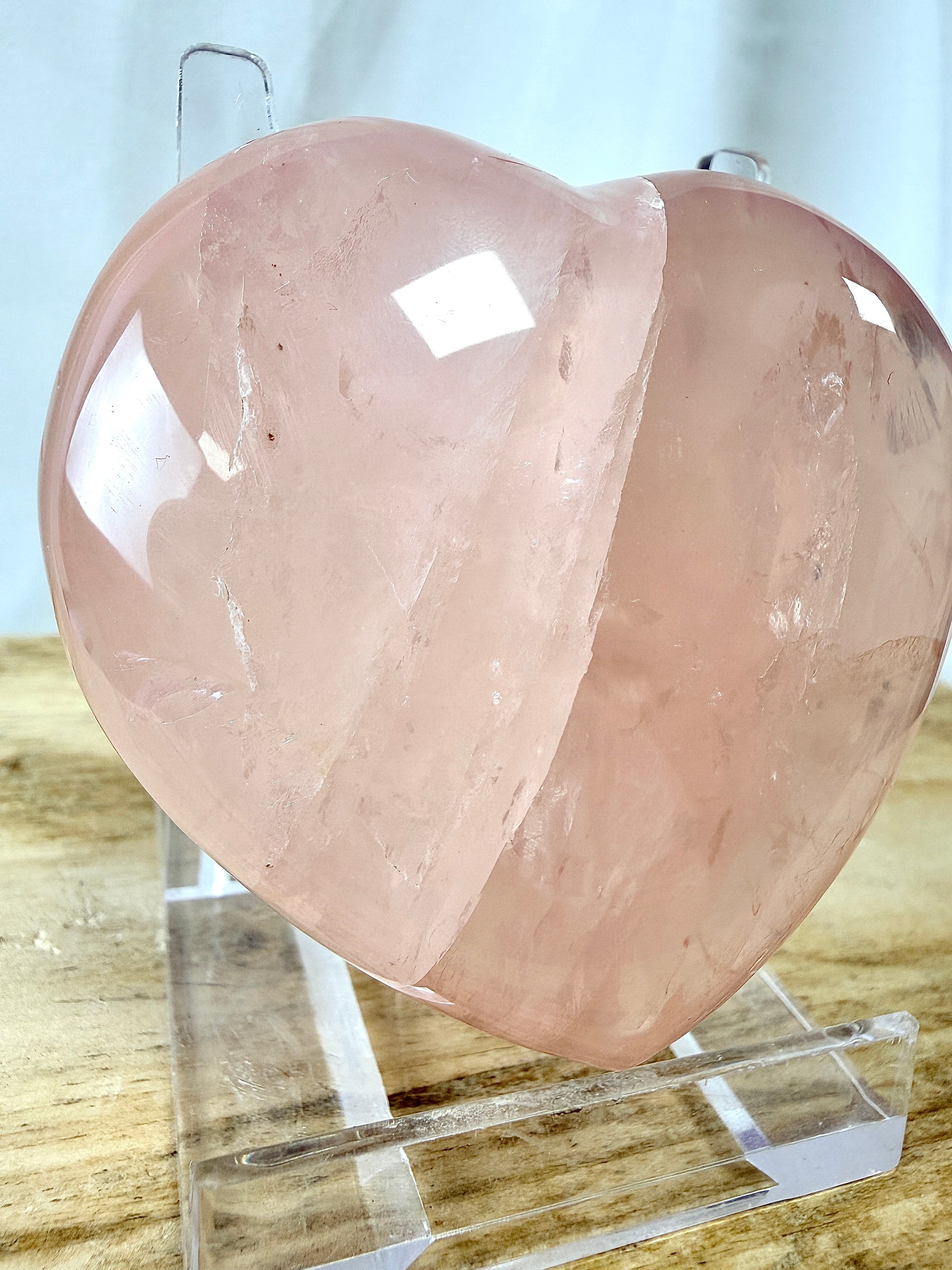Natural Rose Quartz Crystal Heart