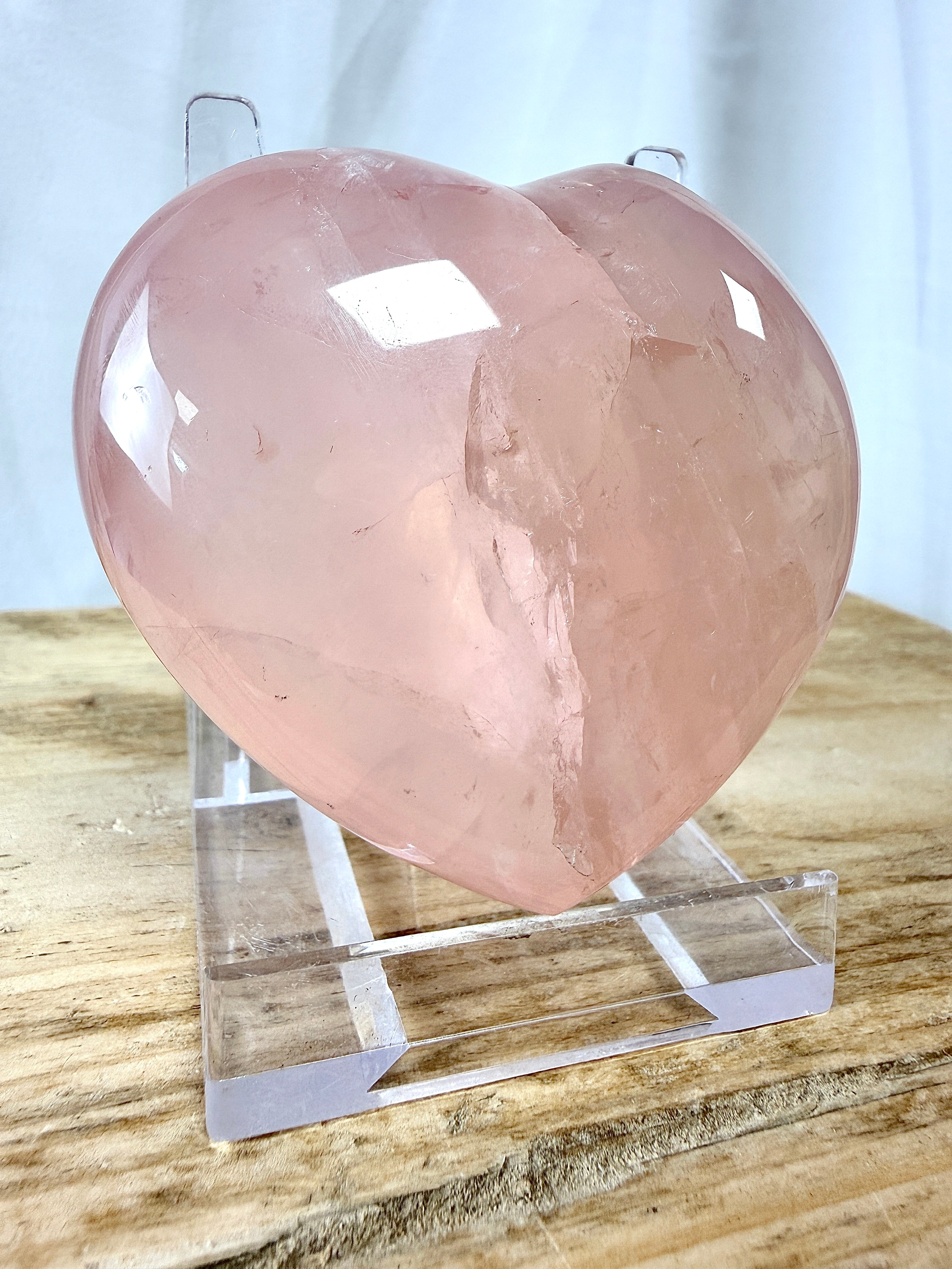 Natural Rose Quartz Crystal Heart