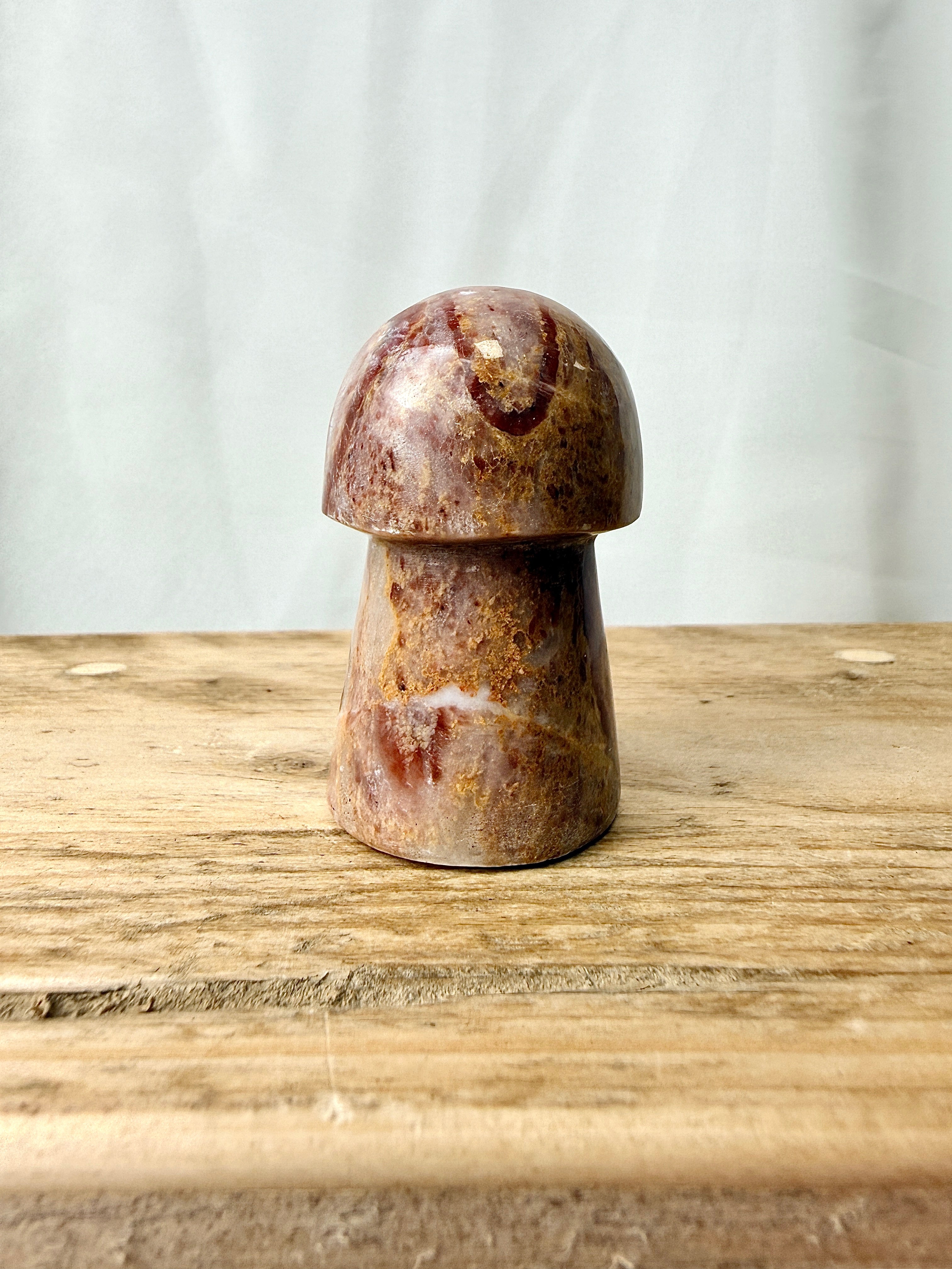Strawberry Calcite Mushroom (#1)