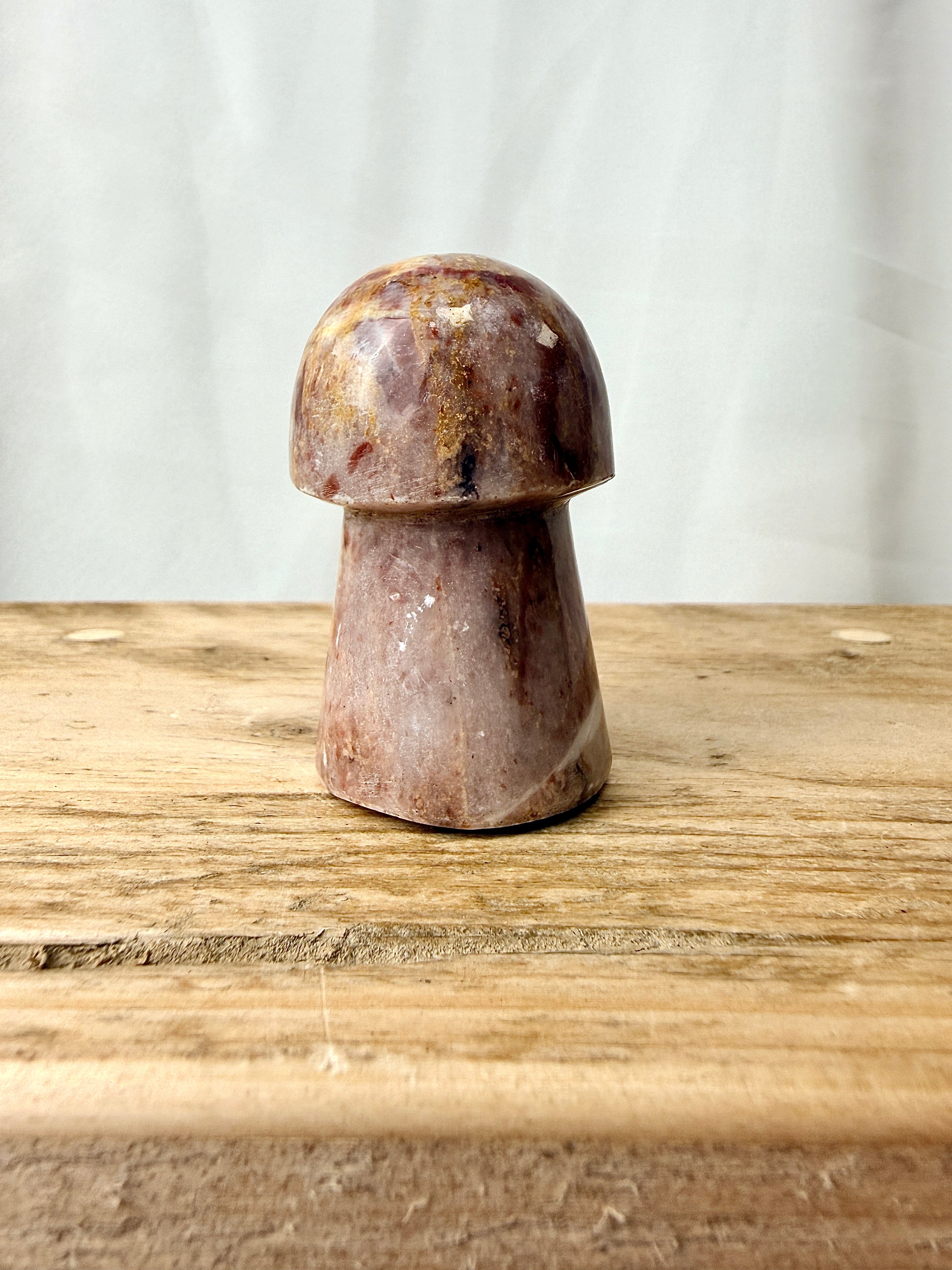 Strawberry Calcite Mushroom (#1)