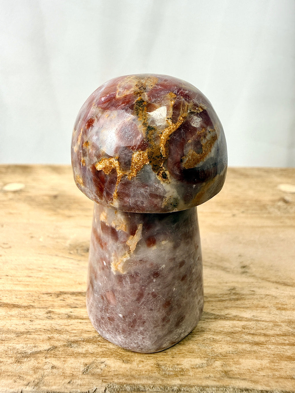 Strawberry Calcite Mushroom (#2)