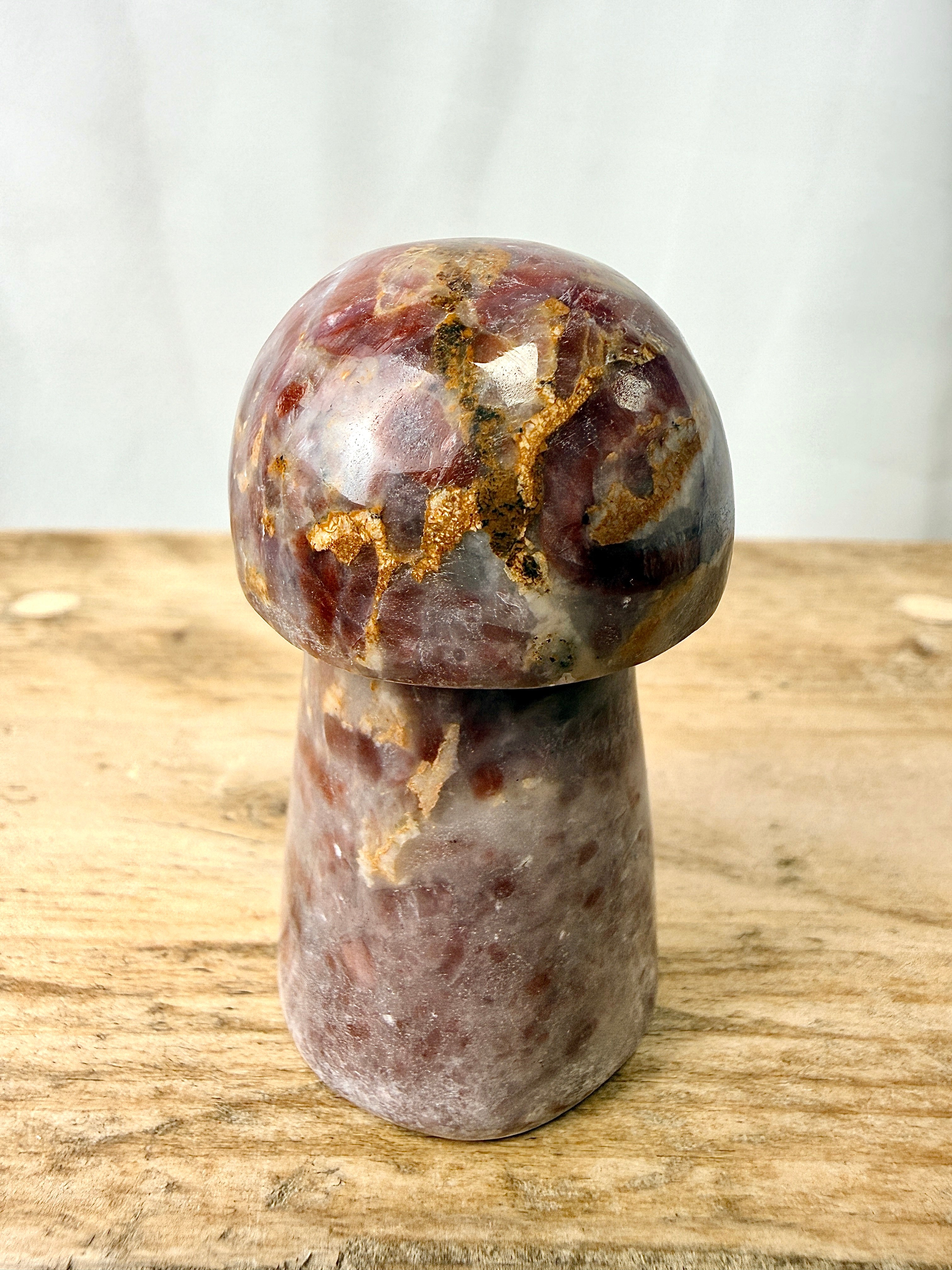 Strawberry Calcite Mushroom (#2)