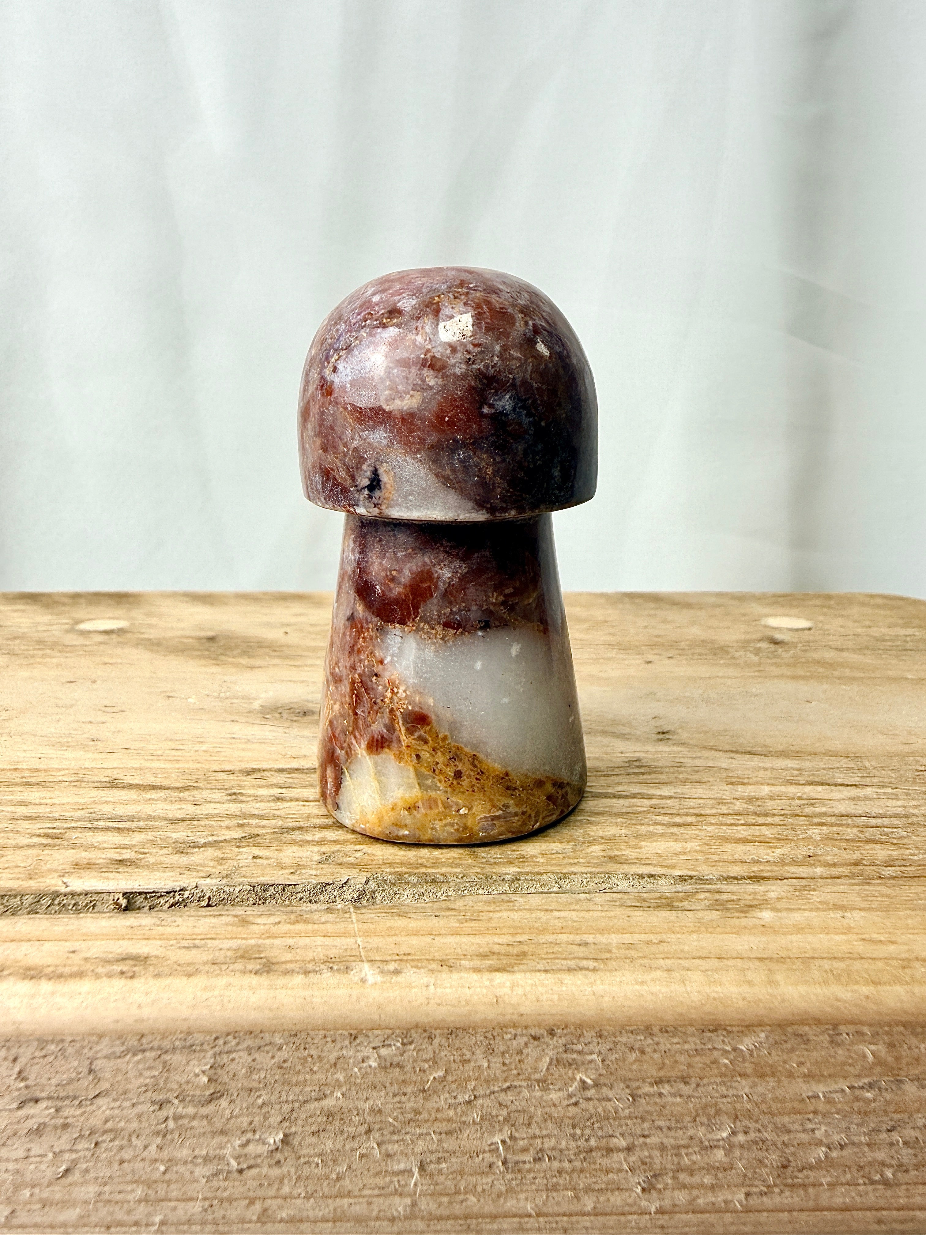 Strawberry Calcite Mushroom (#3)
