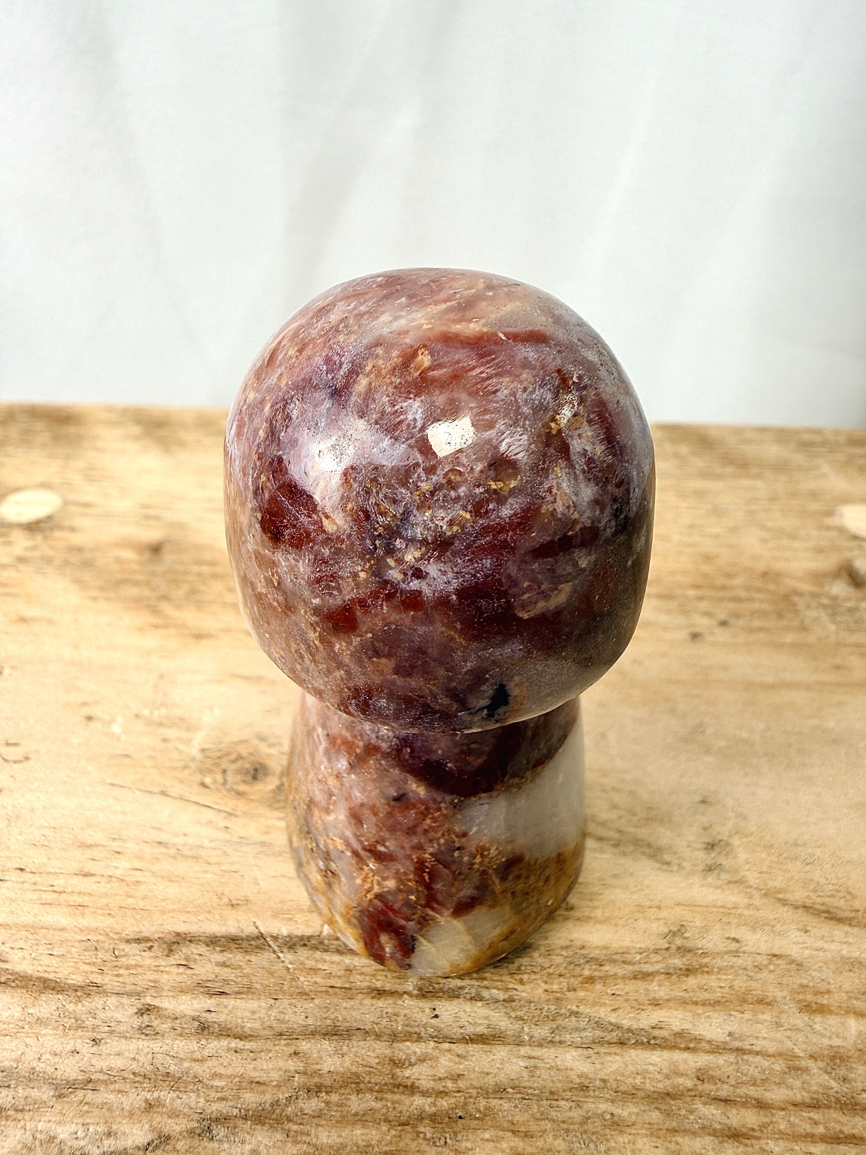 Strawberry Calcite Mushroom (#3)