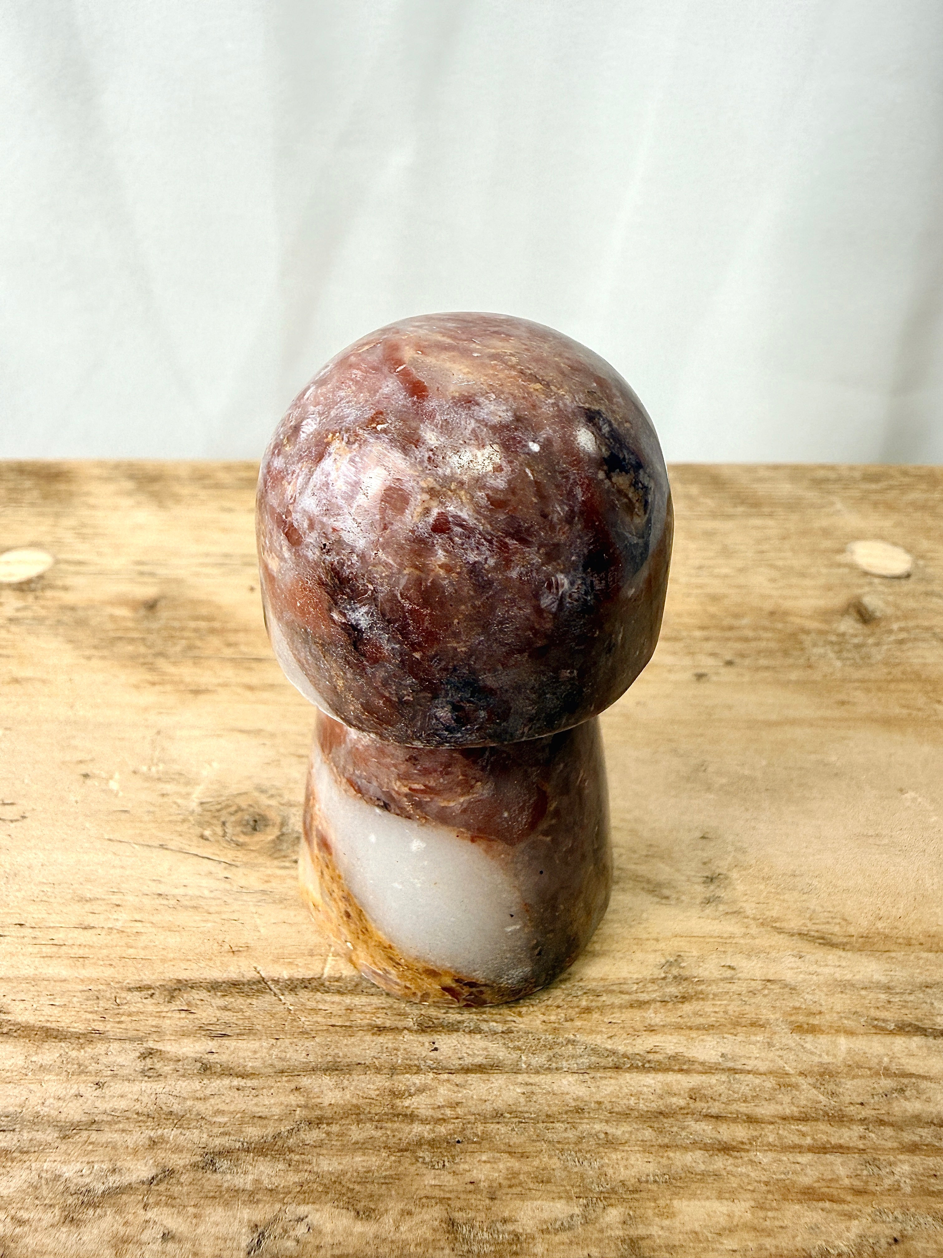 Strawberry Calcite Mushroom (#3)