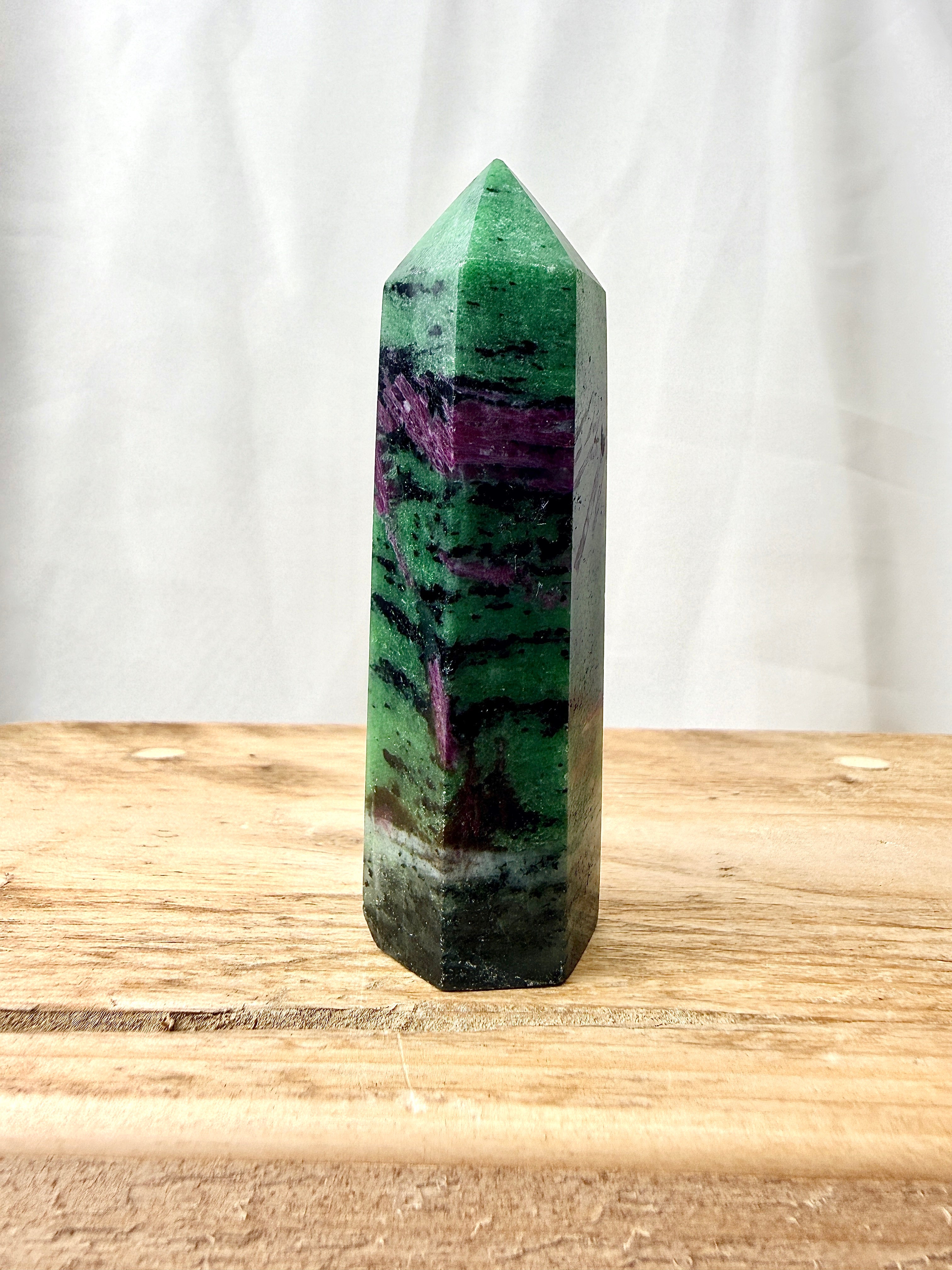 Ruby in Zoisite Polished Point