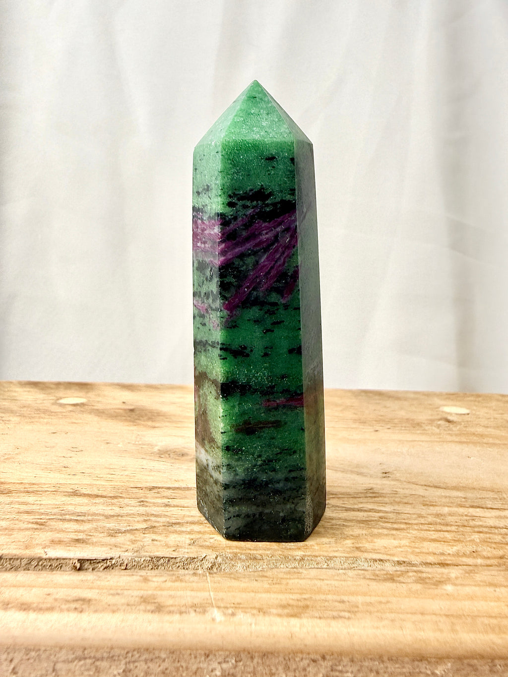 Ruby in Zoisite Polished Point