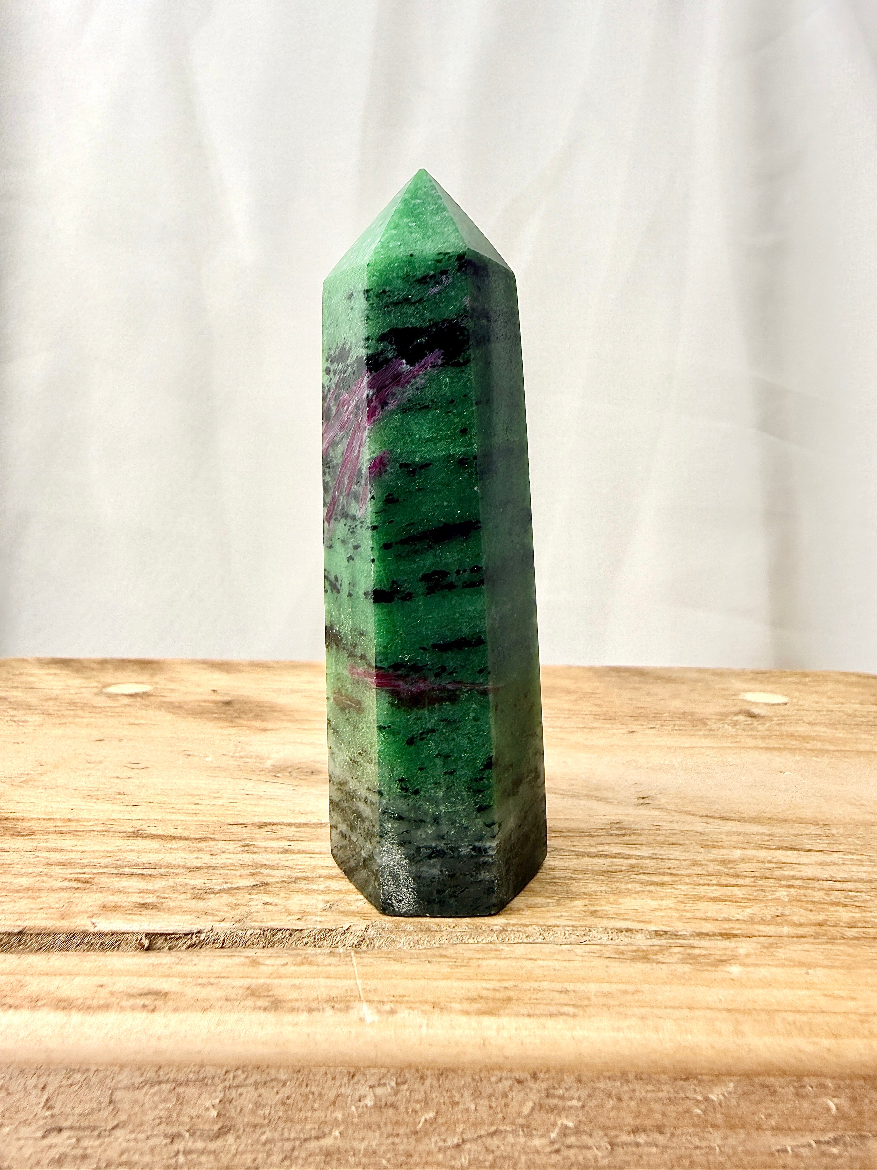 Ruby in Zoisite Polished Point
