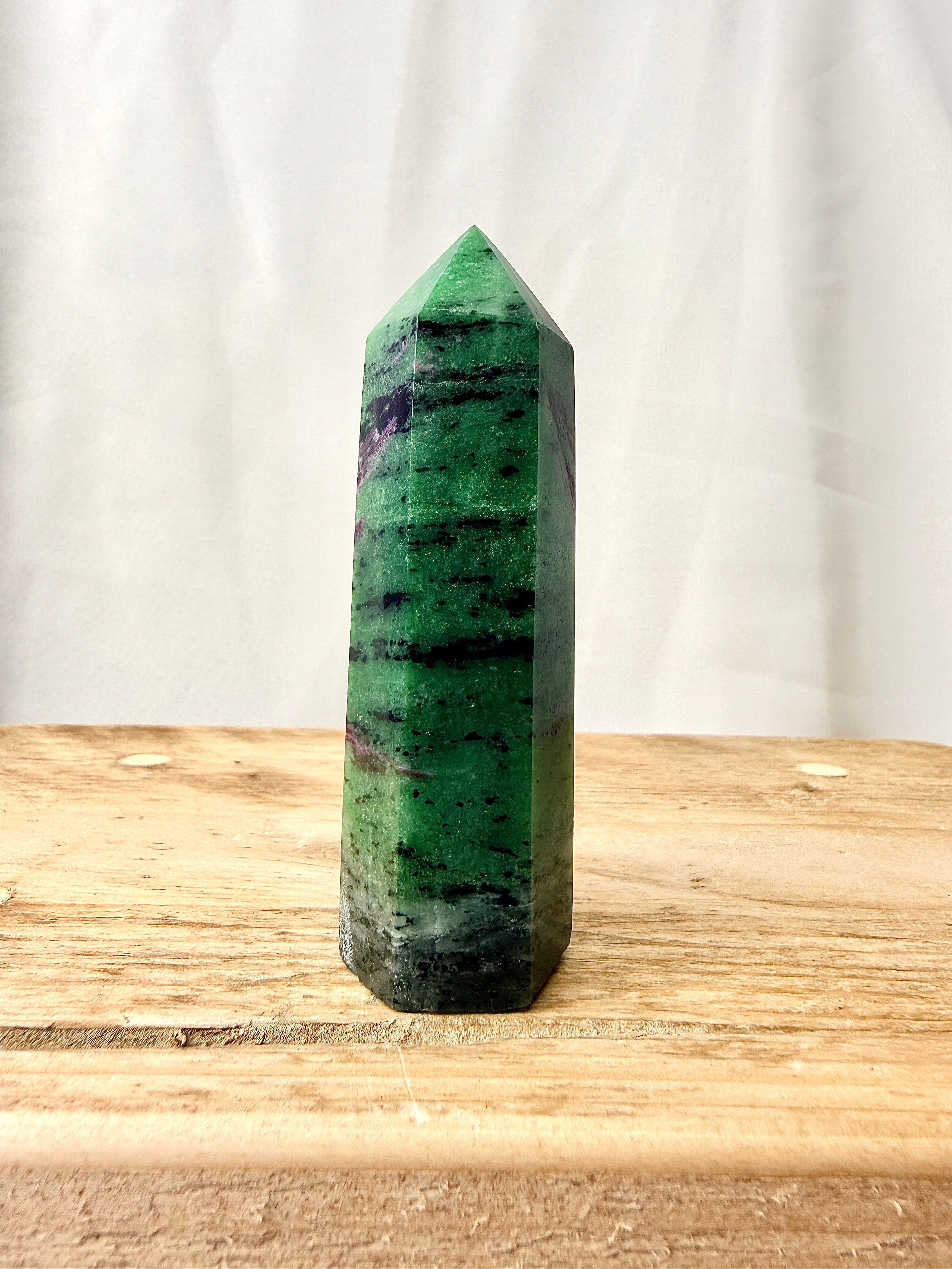 Ruby in Zoisite Polished Point