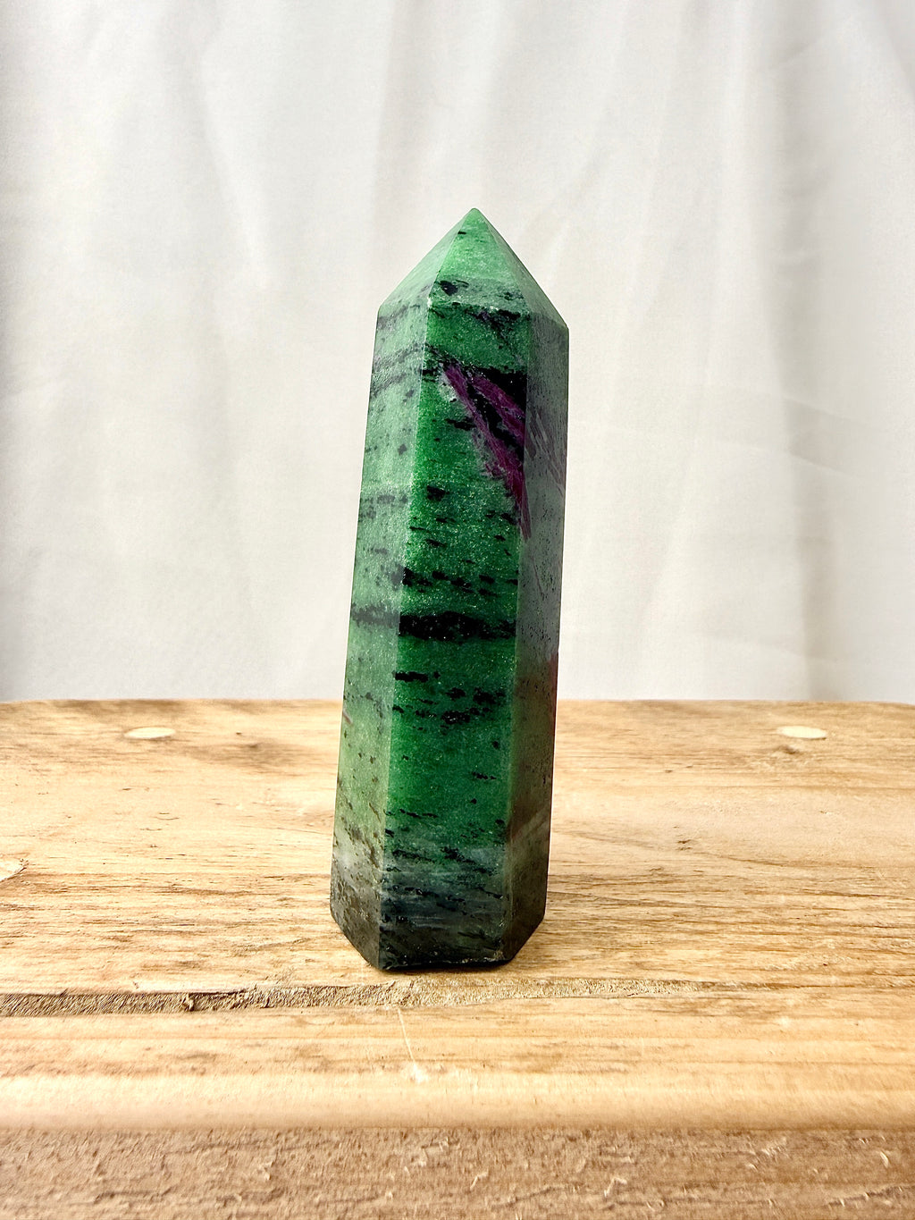 Ruby in Zoisite Polished Point