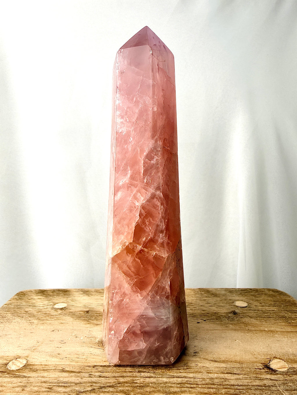 Natural Rose Quartz Crystal Tower