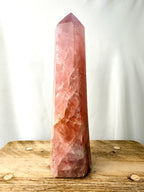 Natural Rose Quartz Crystal Tower