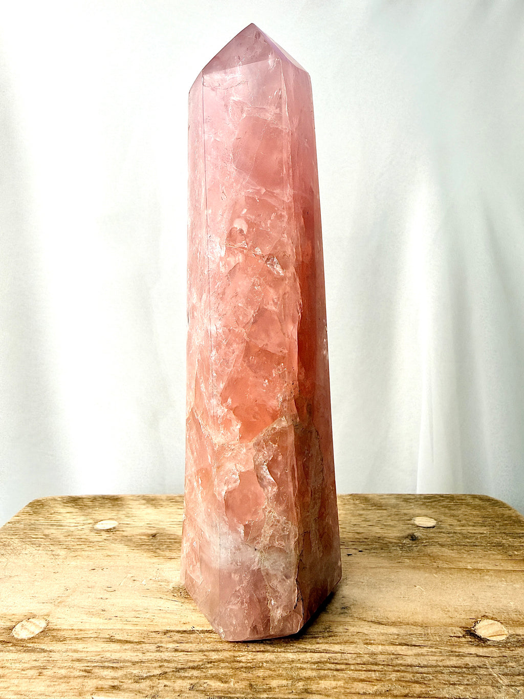 Natural Rose Quartz Crystal Tower