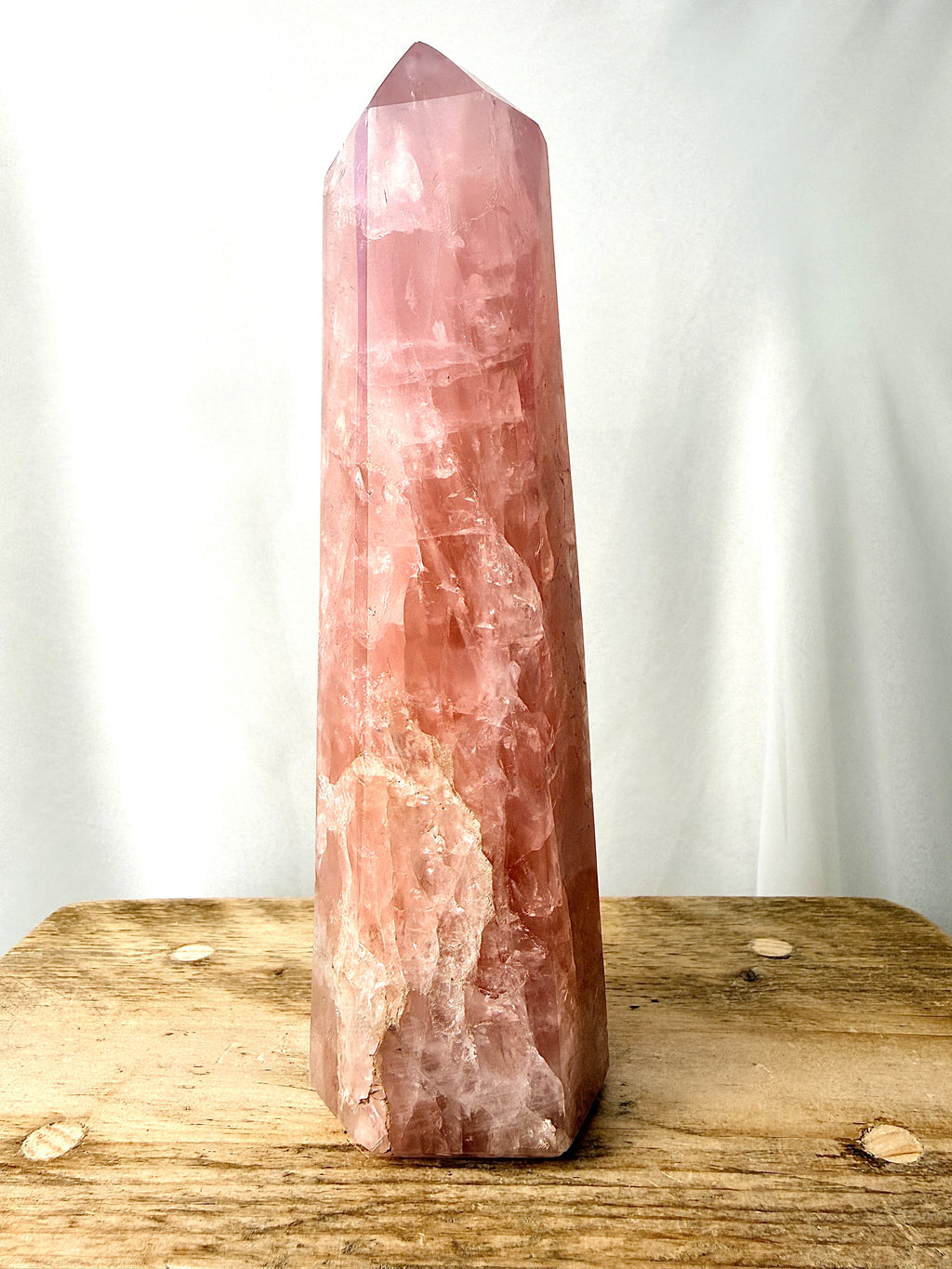 Natural Rose Quartz Crystal Tower