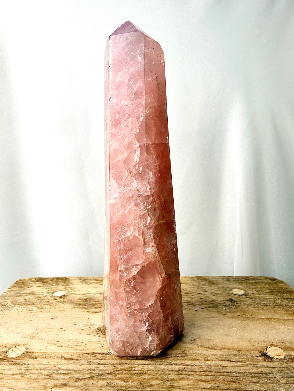 Natural Rose Quartz Crystal Tower