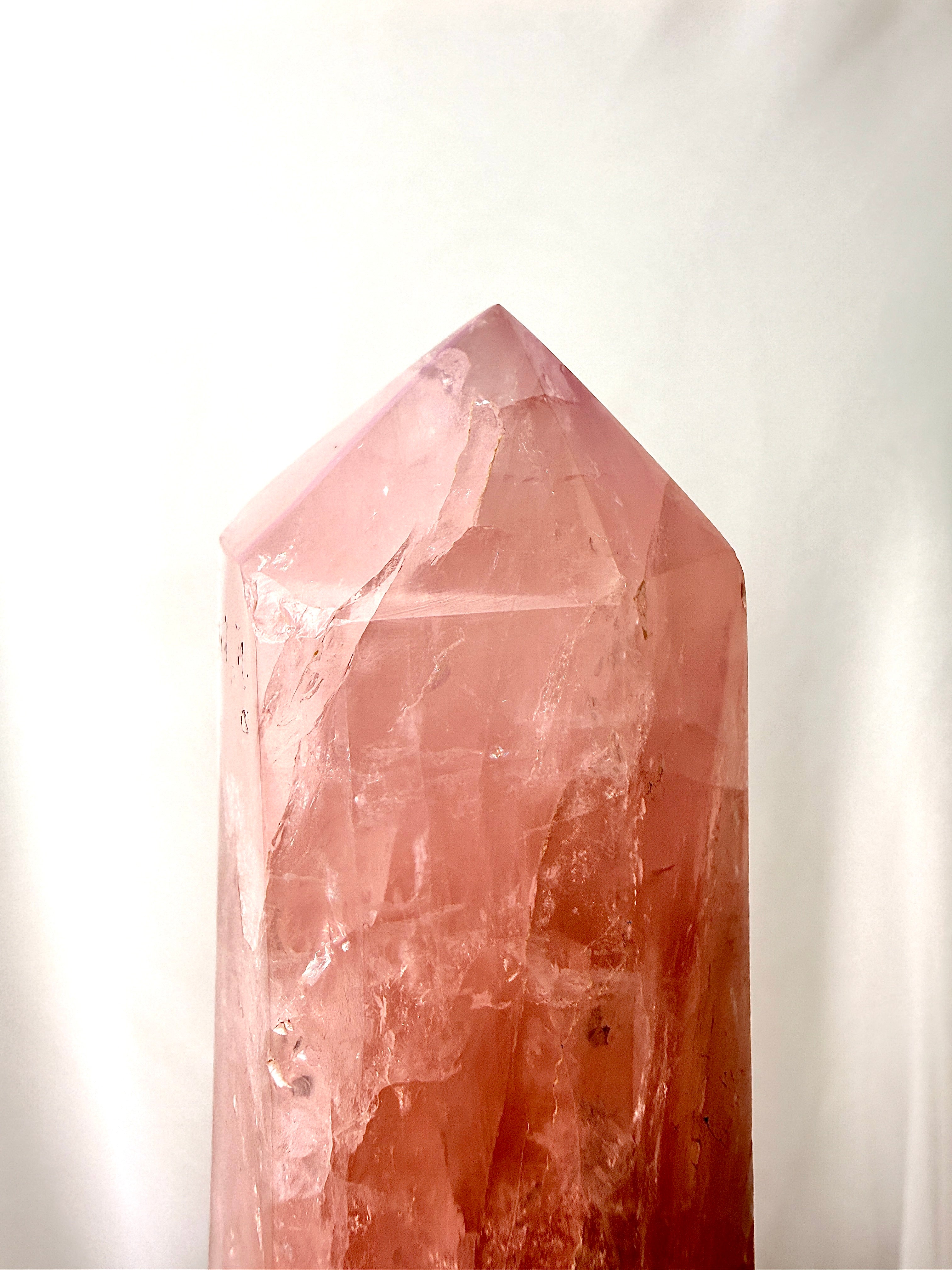 Natural Rose Quartz Crystal Tower