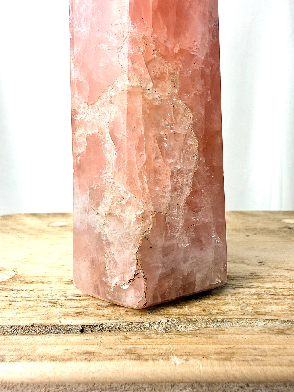 Natural Rose Quartz Crystal Tower