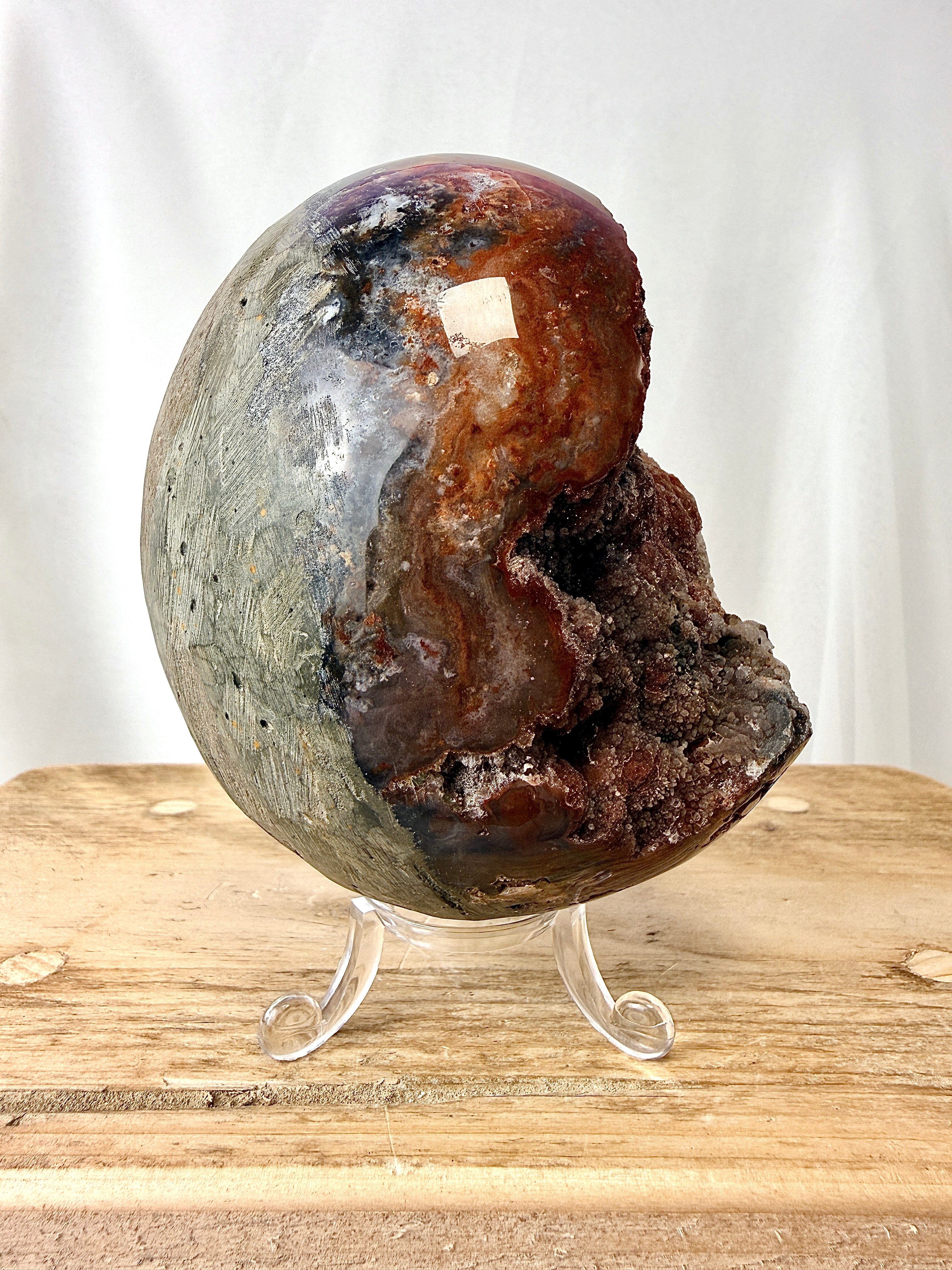 Red Chalcedony Druzy Egg