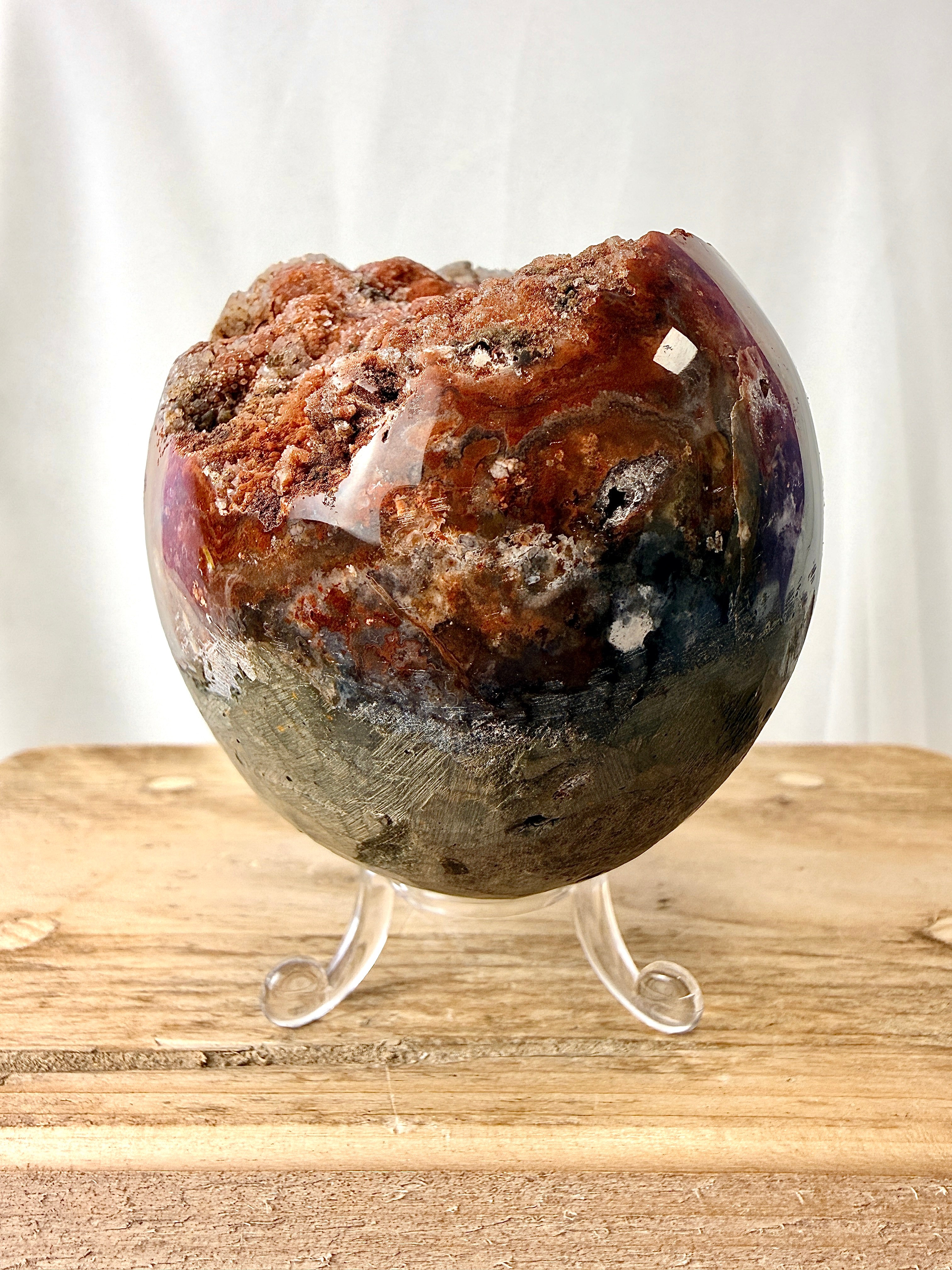 Red Chalcedony Druzy Egg