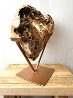 Pink Amethyst Heart with Rose Gold Stand