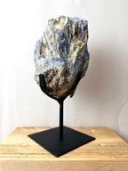 Blue Kyanite With Quartz On Metal Stand