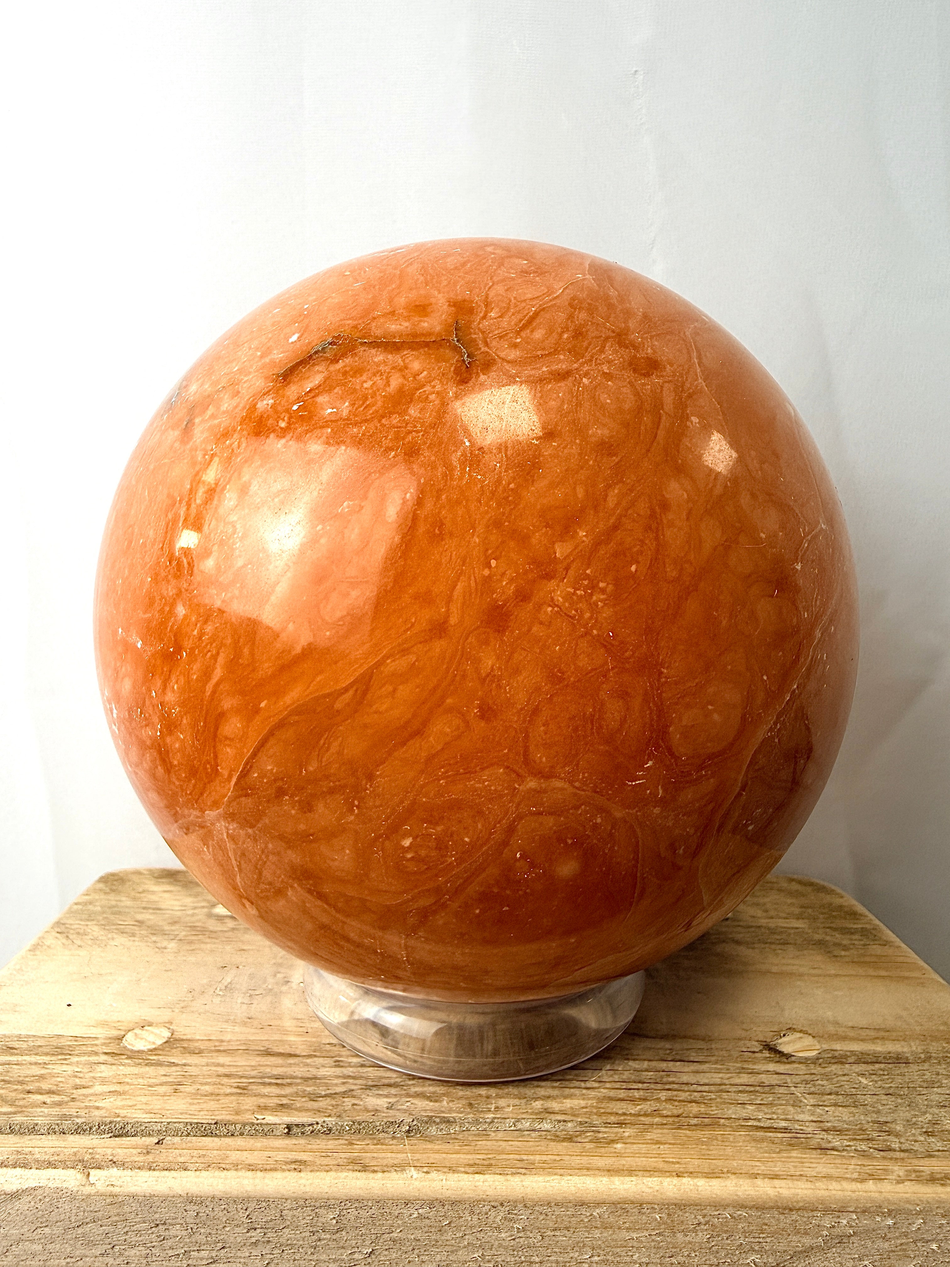 Extra Large Peach Calcite Crystal Sphere