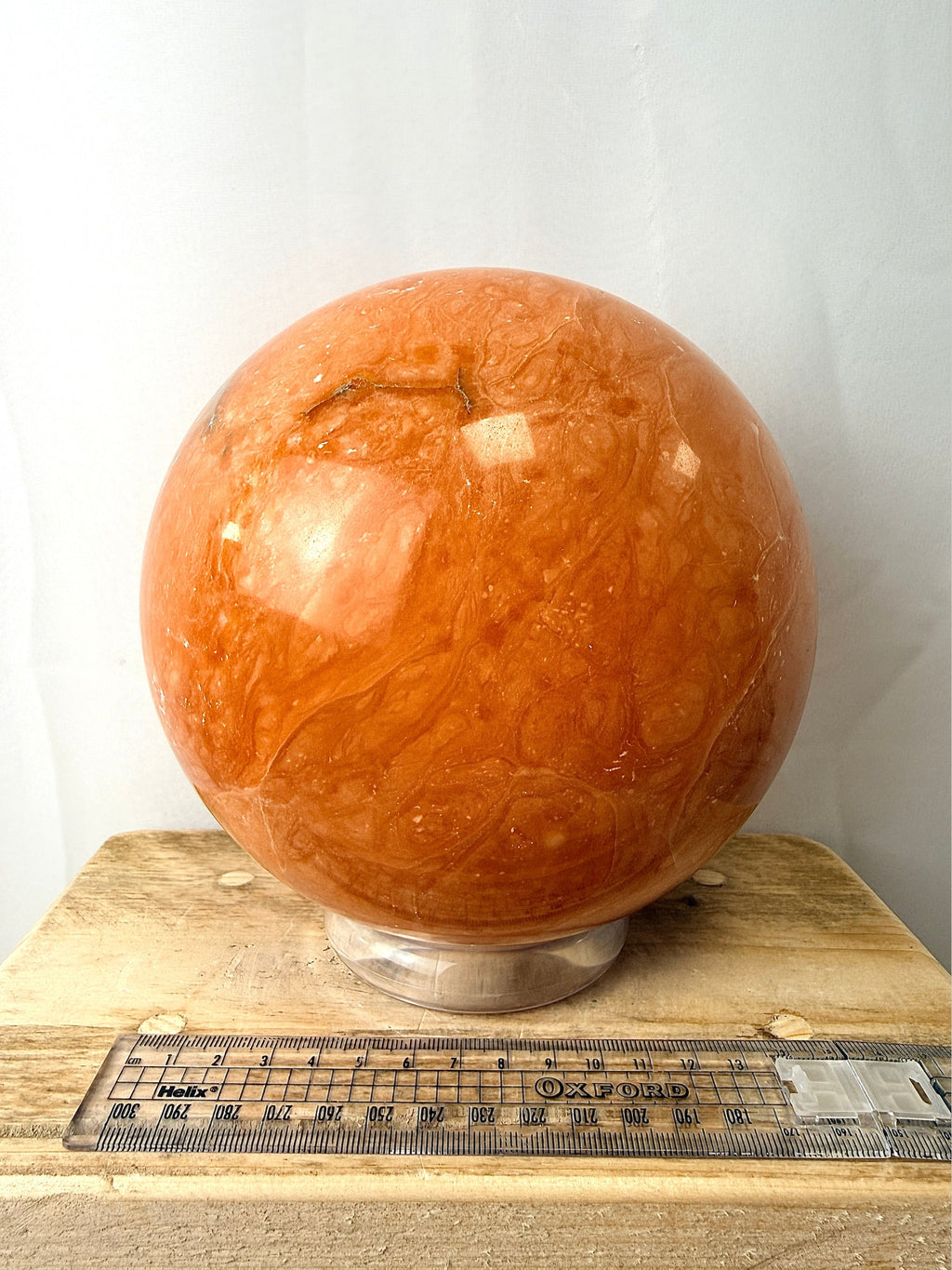 Extra Large Peach Calcite Crystal Sphere
