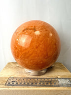 Extra Large Peach Calcite Crystal Sphere