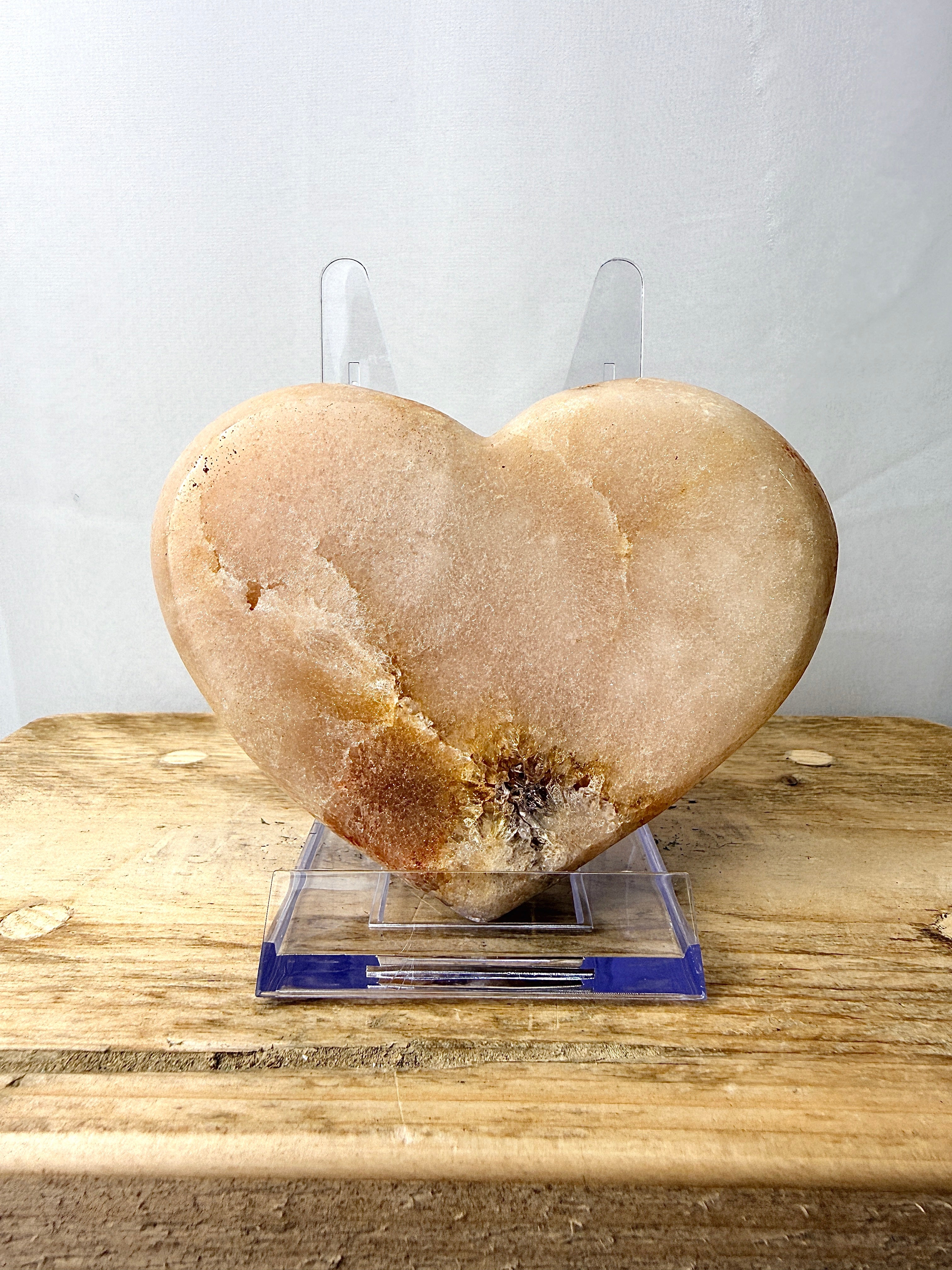 Natural Pink Amethyst Crystal Heart (#1)
