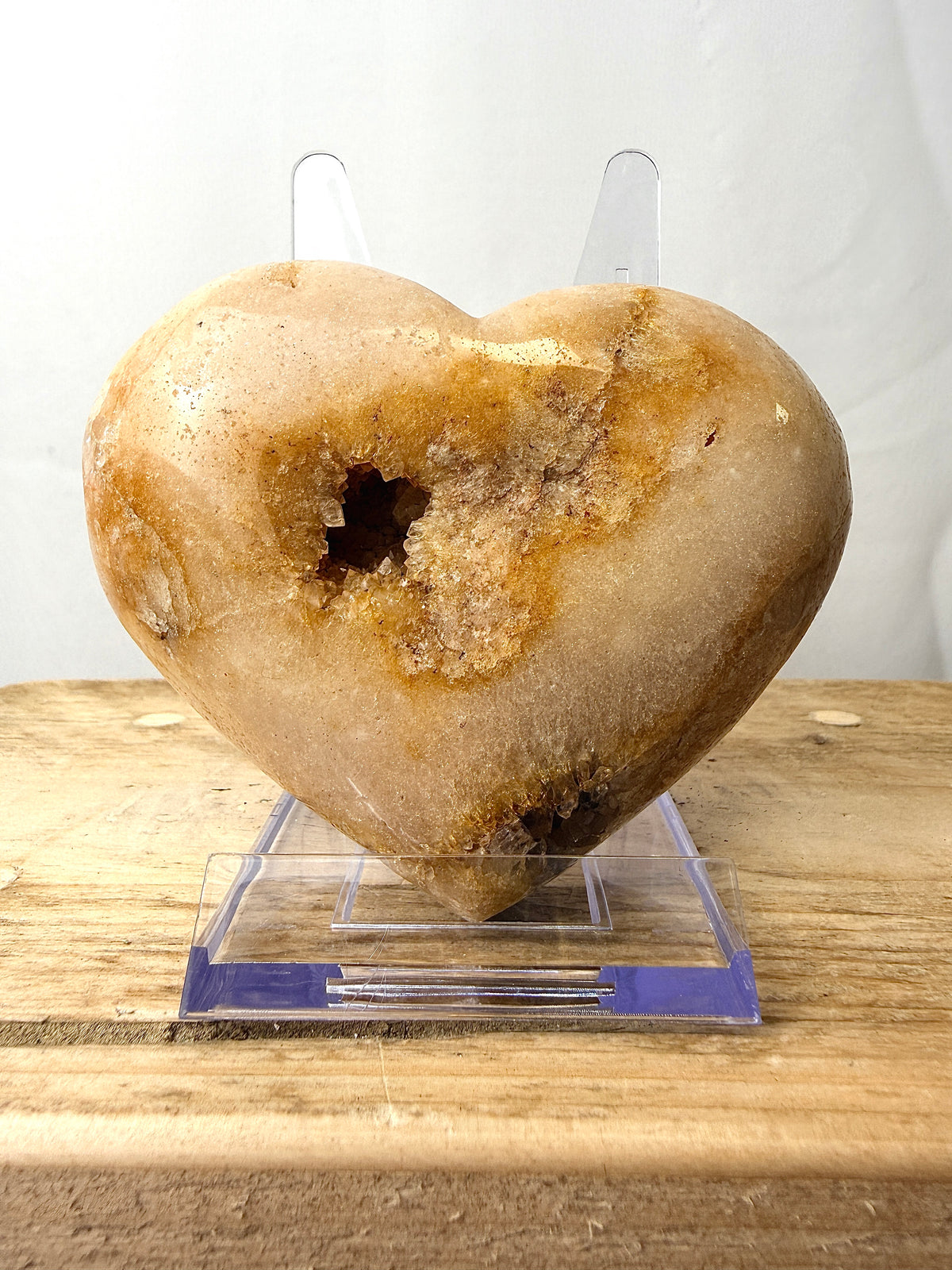 Natural Pink Amethyst Crystal Heart (#1)