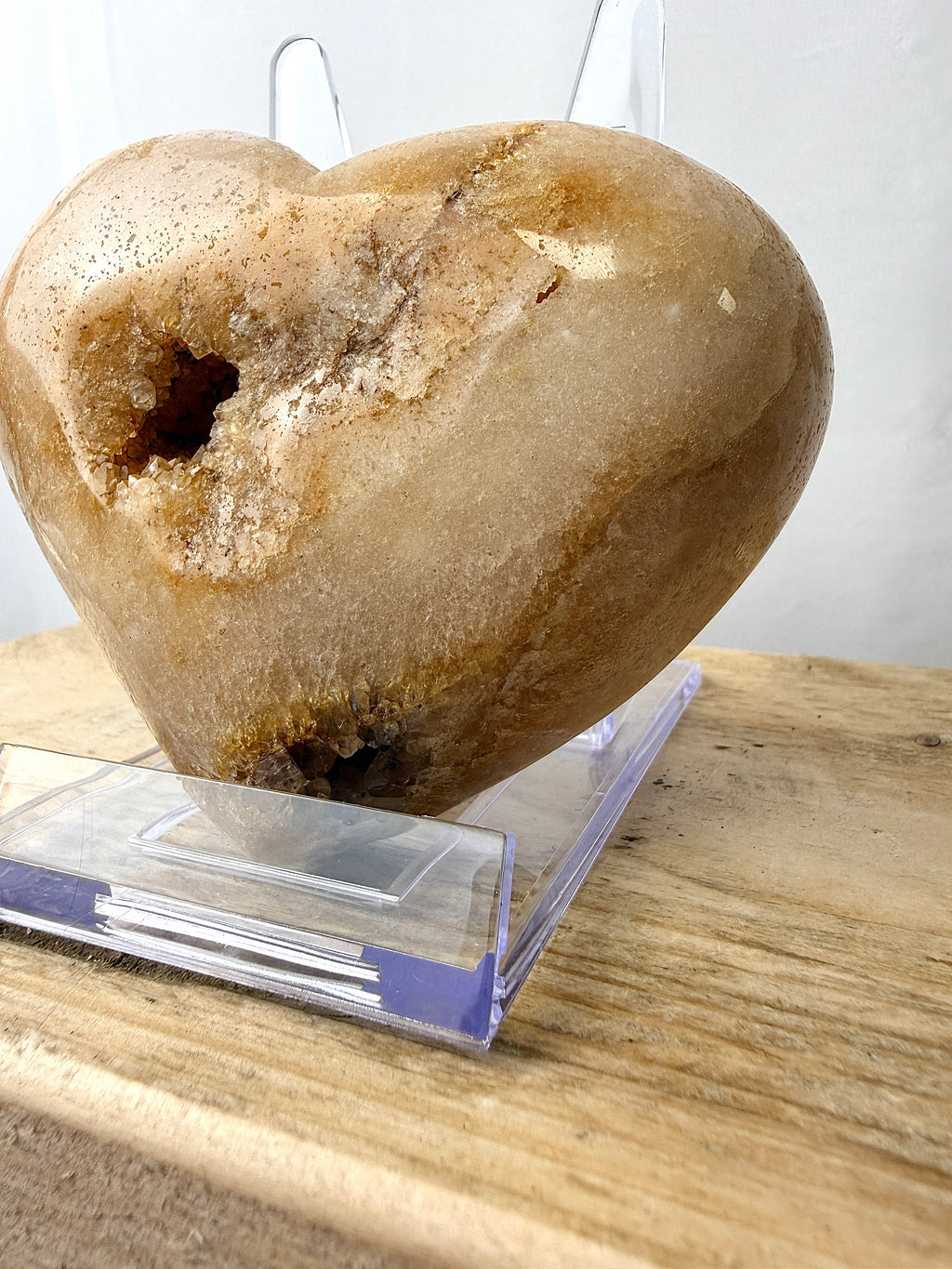 Natural Pink Amethyst Crystal Heart (#1)